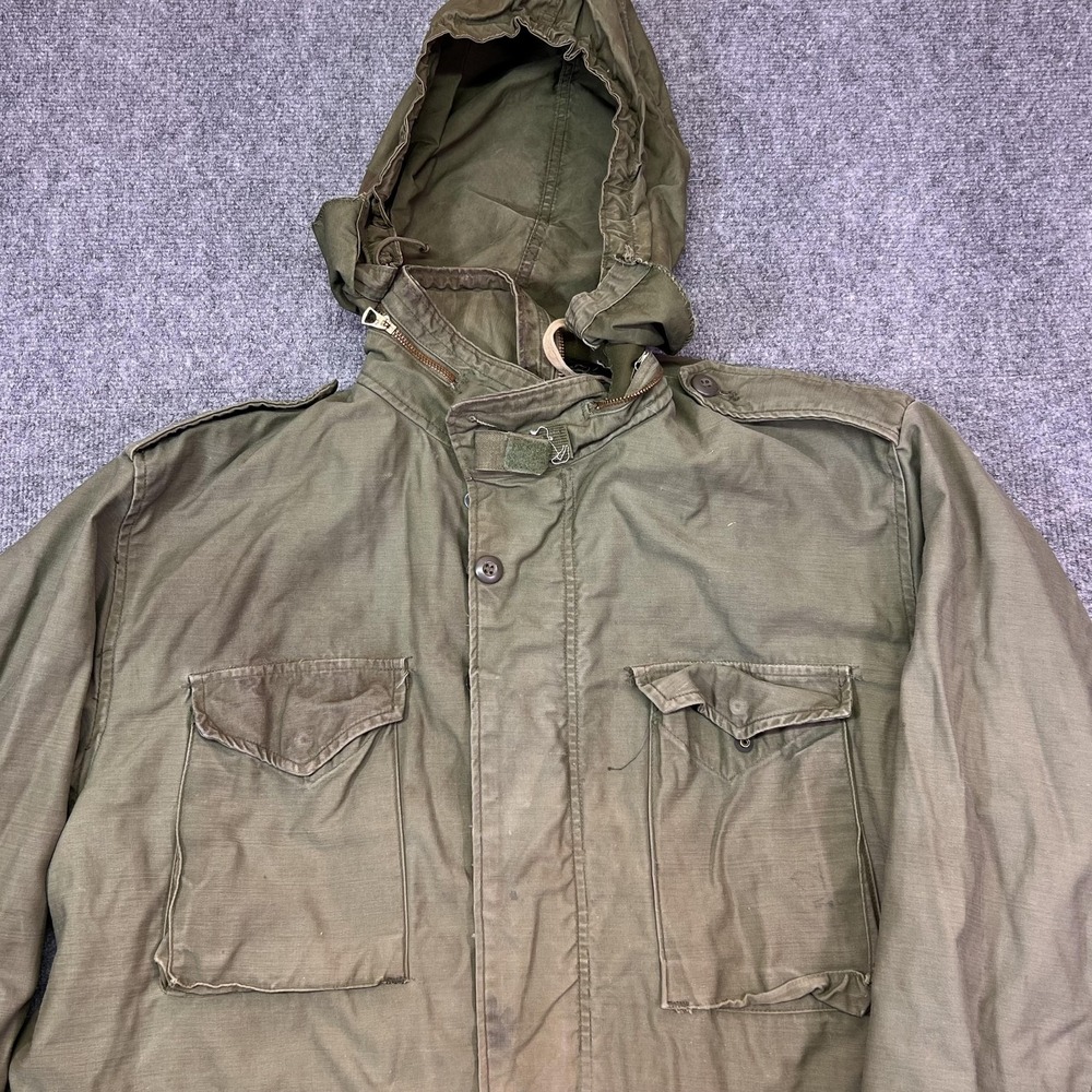 Vintage Alpha Industries Coat Mens XL Green Canvas Cold Weather Field OG-107 - Picture 4 of 14